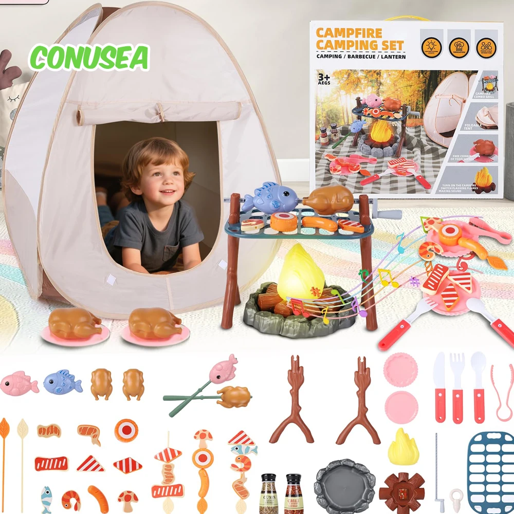 Tienda de campaña infantil con juego de alimentos en miniatura - imagen 2