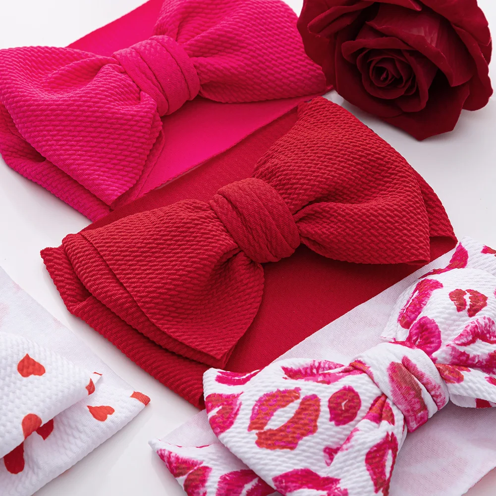 Diademas bebé San Valentín con corazones, labios y lazos para regalo - imagen 3