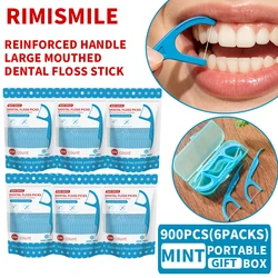Palillos de hilo dental boca ancha con sabor a menta, resistentes