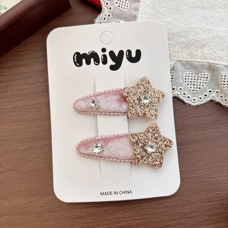 Pinzas para el pelo con estrella de terciopelo coreano - bonitas - imagen 5