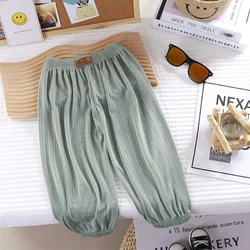 Pantalones de verano antimosquitos transpirables seda helada finos