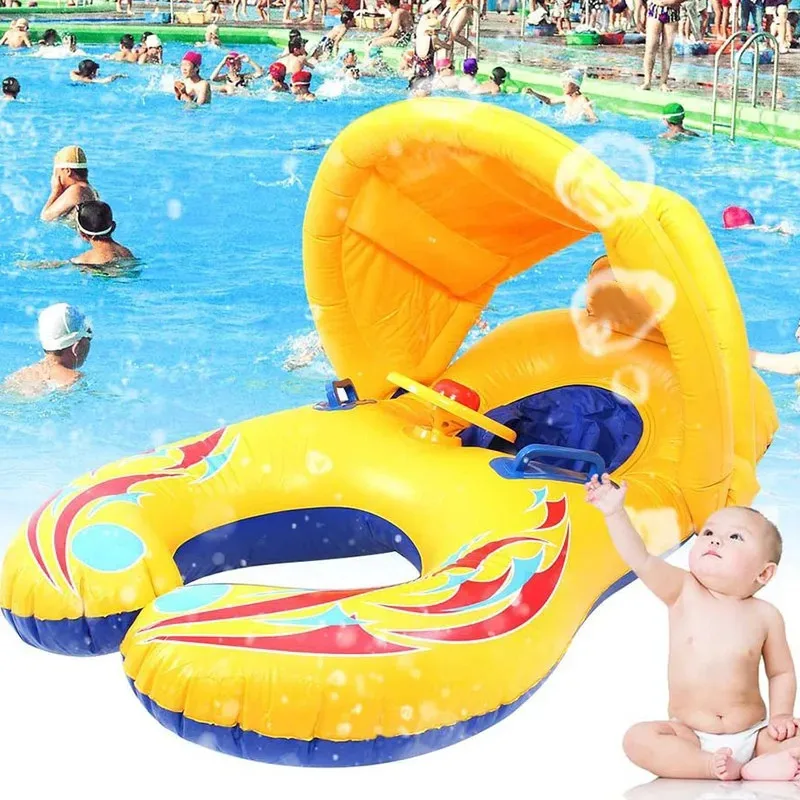 Flotador infantil portátil con sombrilla para juegos de playa - imagen 5