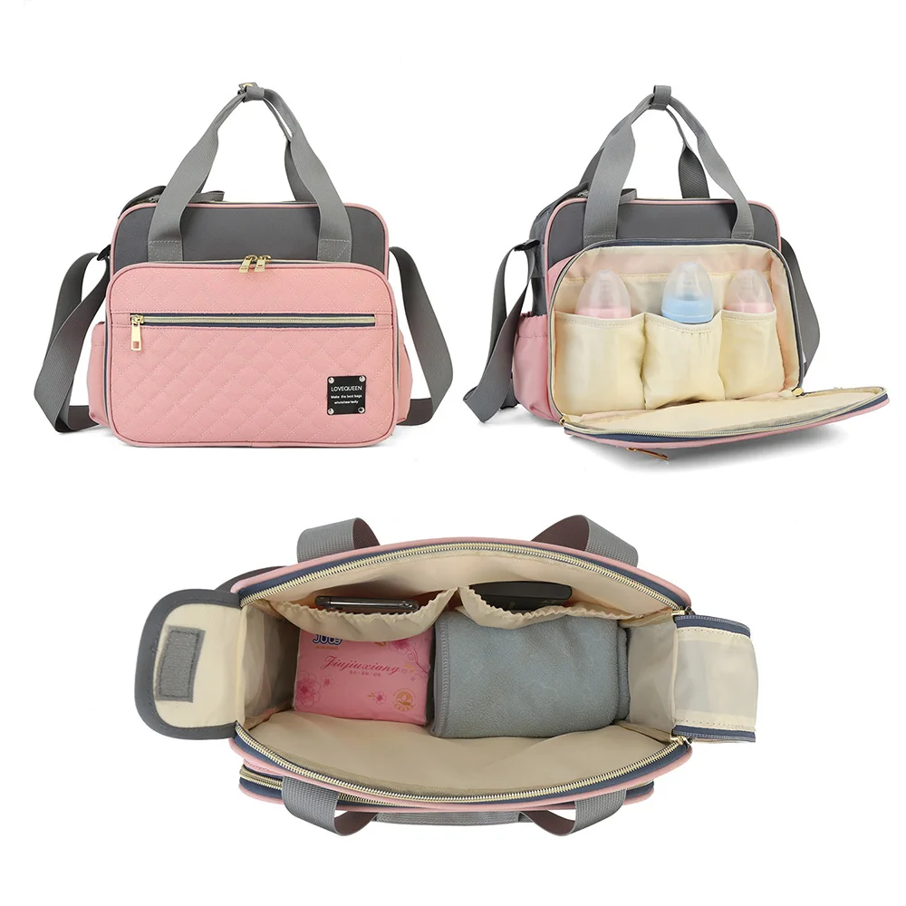 Bolsa de pañales impermeable tipo mensajero de gran capacidad