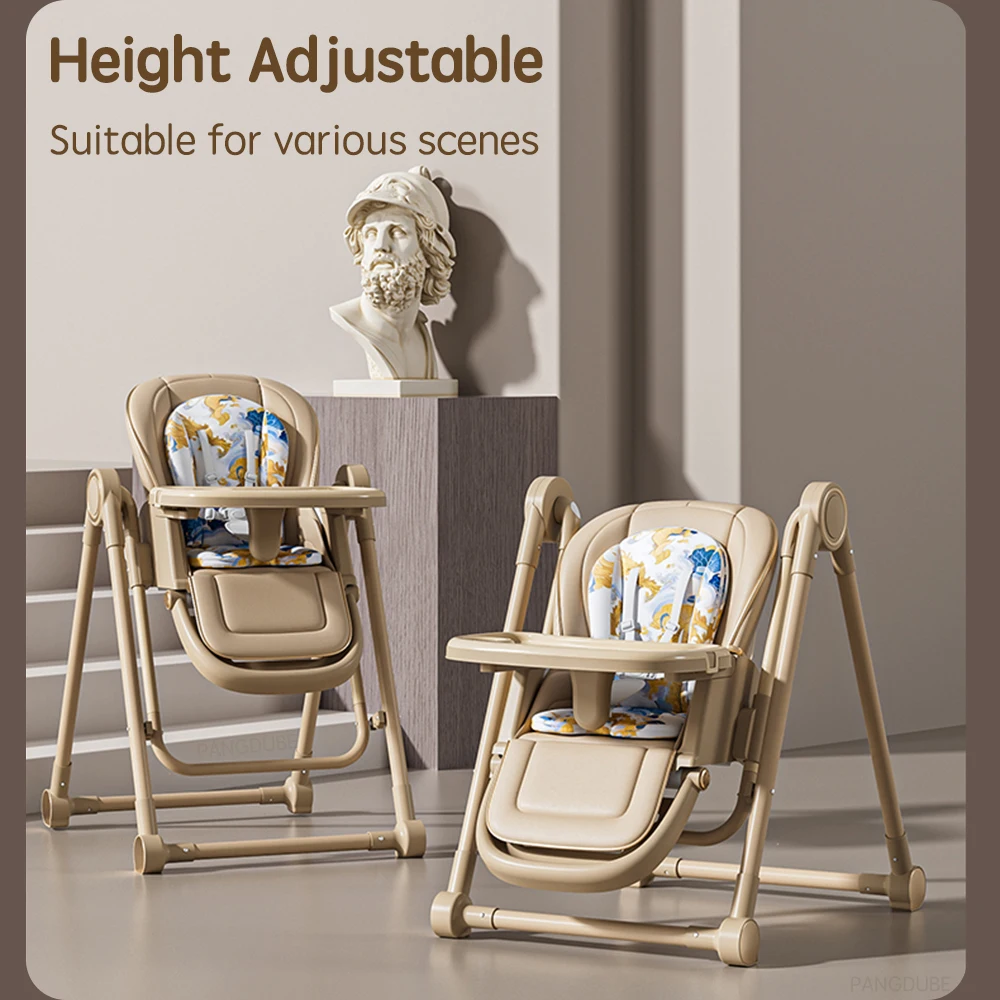 Silla alta infantil reclinable con bandeja y ruedas – De 6 meses a 3 años - imagen 4