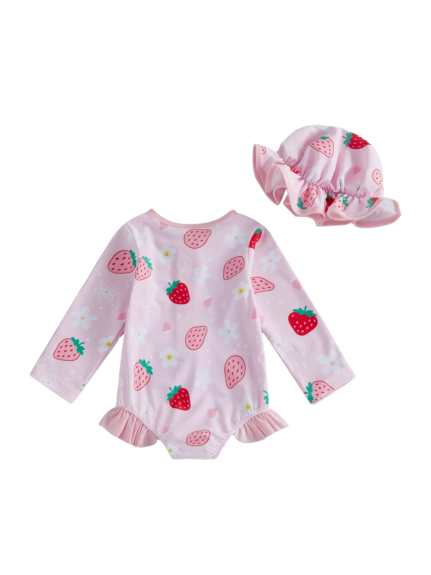 Traje de baño infantil rosa listo para el verano