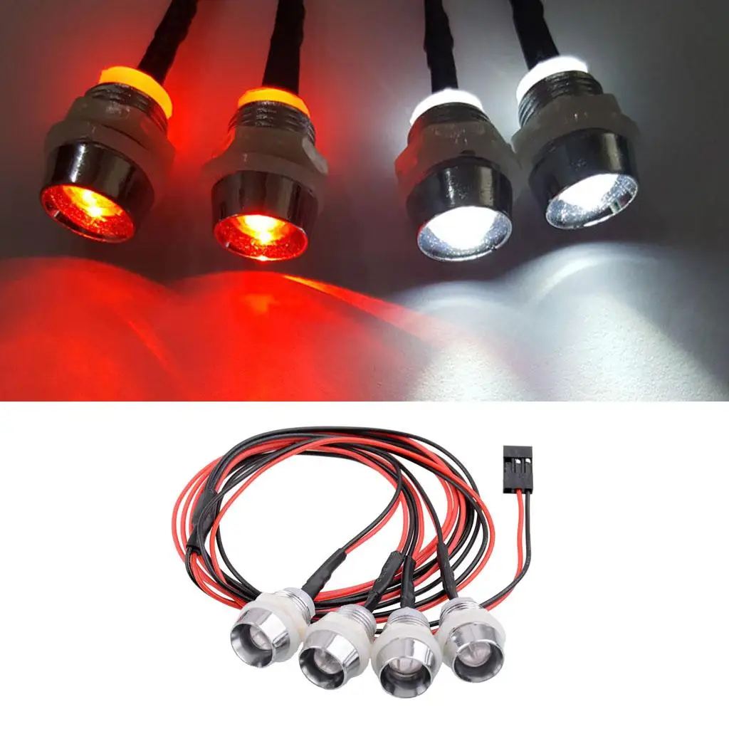 Luz LED para coche RC con faro delantero y luz trasera roja - imagen 2
