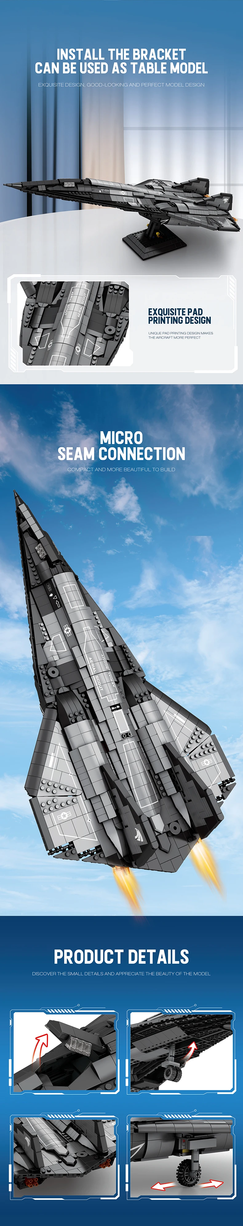 Detalle del modelo terminado y estilo aeronáutico