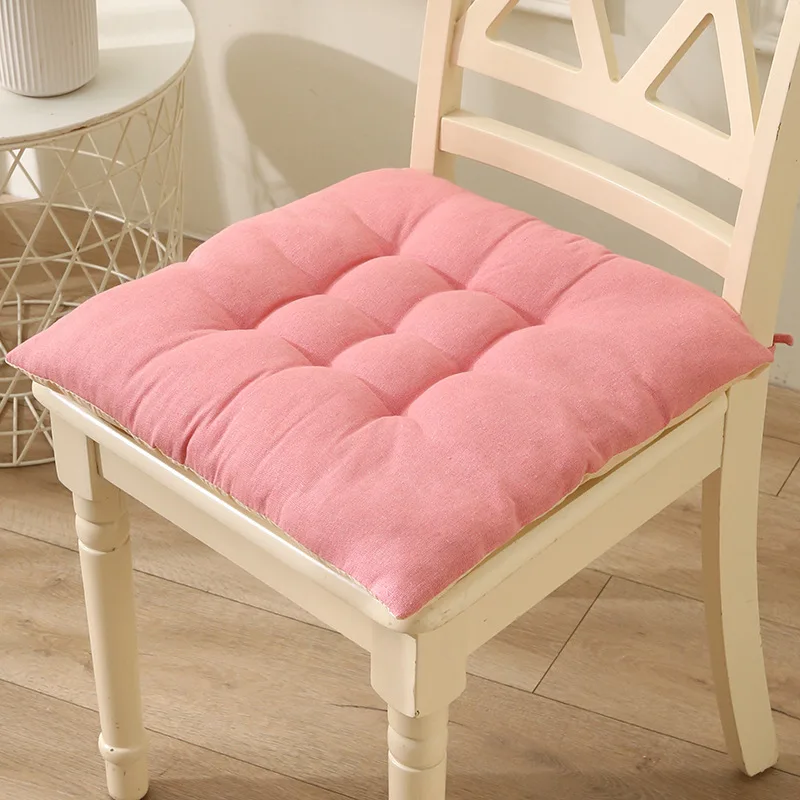 Cojín para silla grueso cuadrado de algodón y lino sólido - imagen 2