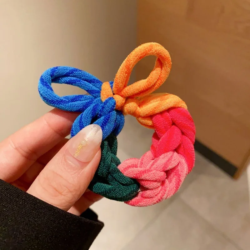 Diadema infantil trenzada multicolor - Banda elástica para el pelo - imagen 2