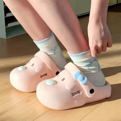 Sandalias suaves EVA para niñas con lazo y perro de dibujos
