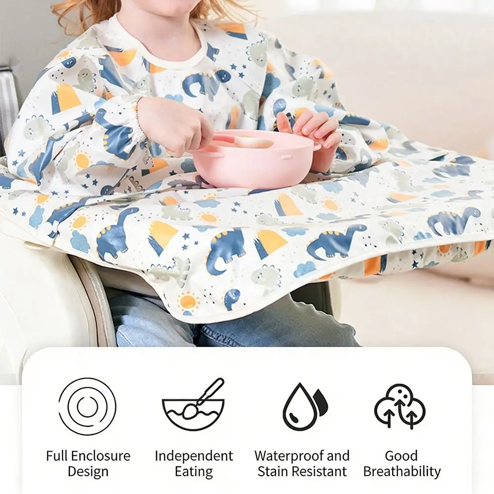 Babero impermeable con manga larga fácil de limpiar para niños - imagen 5