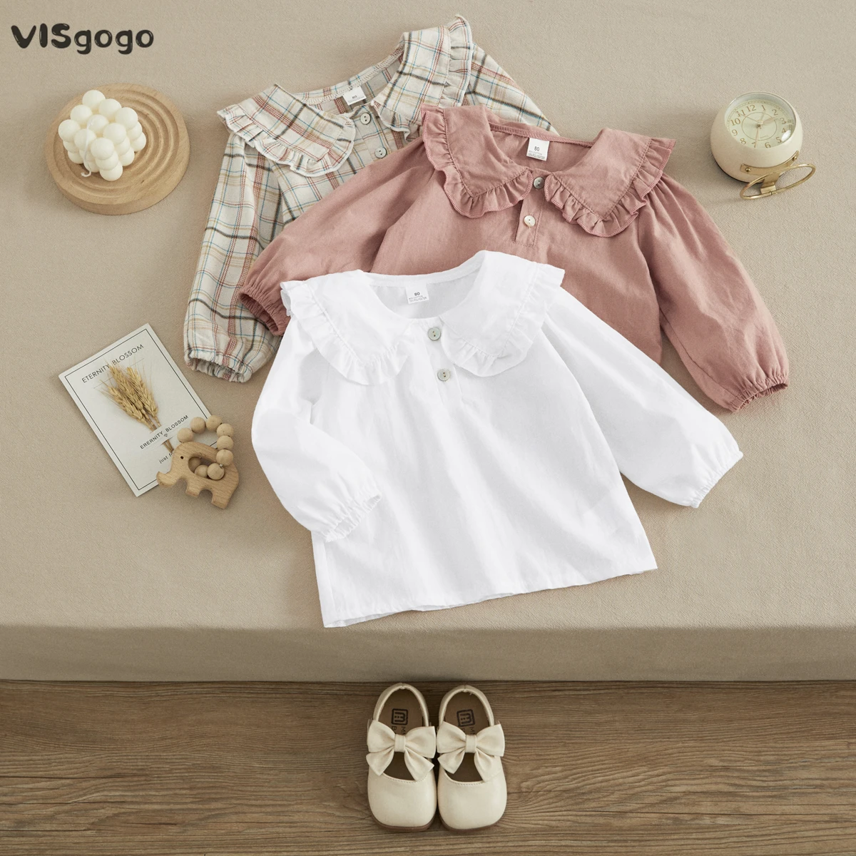 Blusa manga larga infantil VISgogo – Cuello redondo para niño - imagen 2