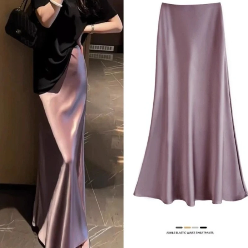 Falda midi satén para niña – Corte acampanado elegante - imagen 3