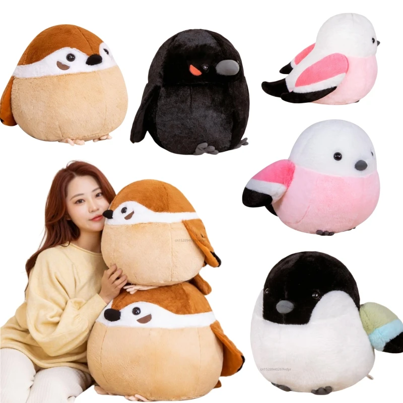 Peluche de pájaro suave redondo como almohada para bebé Navidad