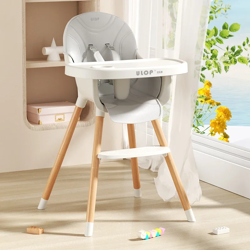 Trona de madera maciza para bebé con plato grande - imagen 2