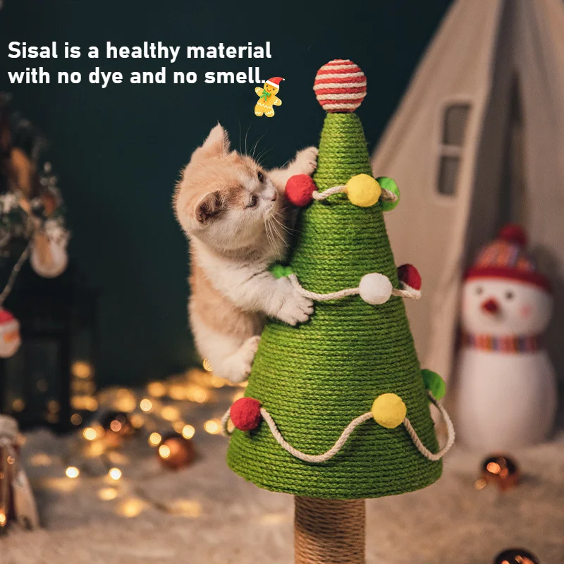 Torre rascadora para gatos de sisal interior, regalo de Navidad - imagen 3