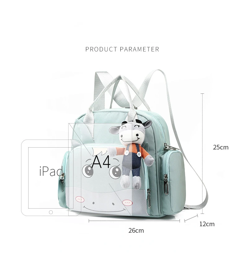 Mochila de mamá con múltiples compartimentos