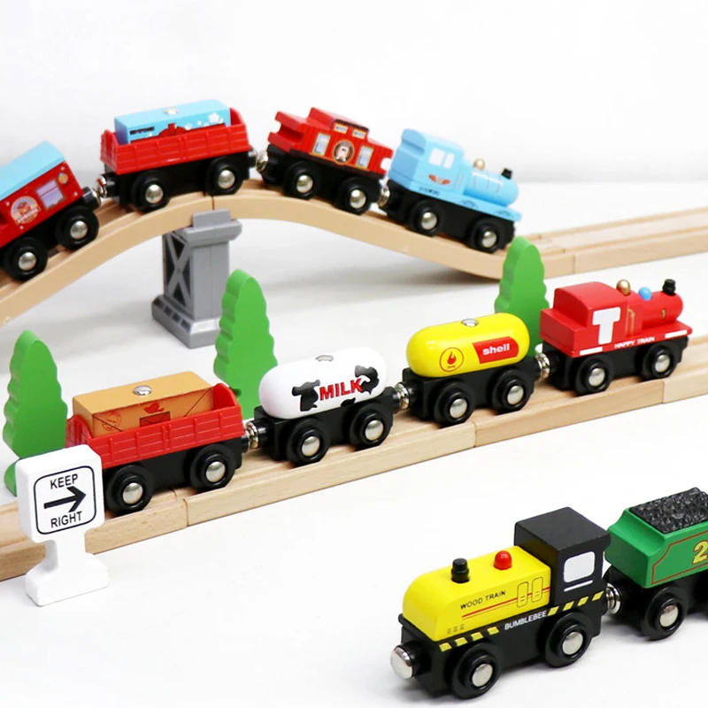 Tren magnético de madera compatible con todas las marcas para niños - imagen 3