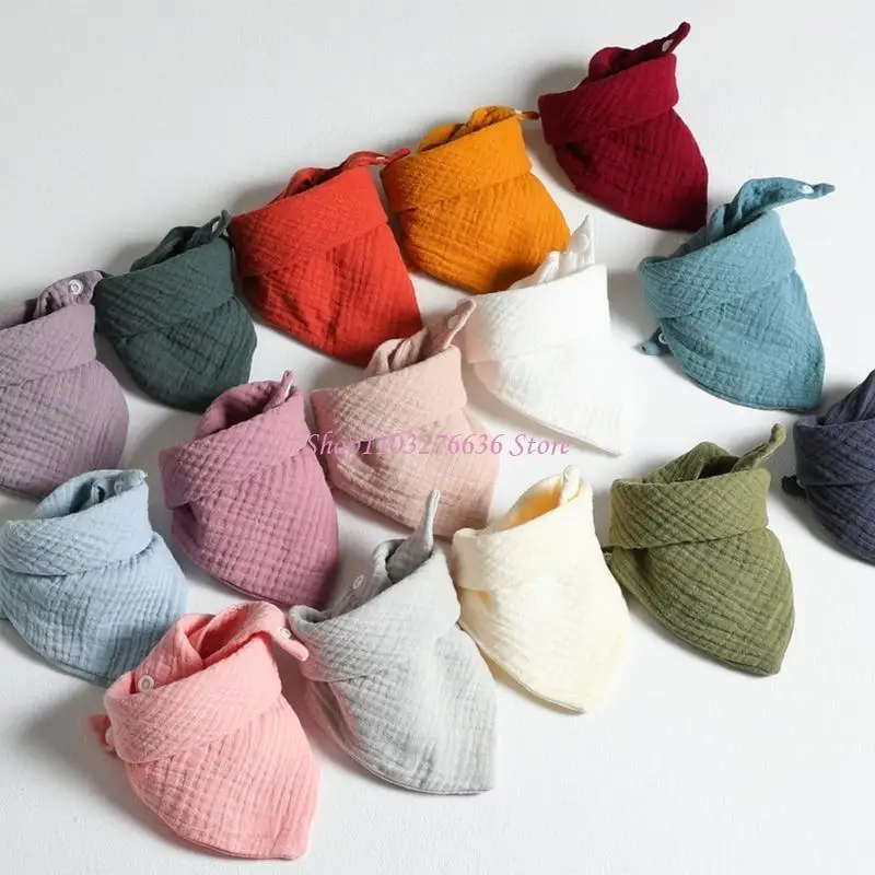 Baberos de algodón para bebé tipo bandana triangulares ajustables