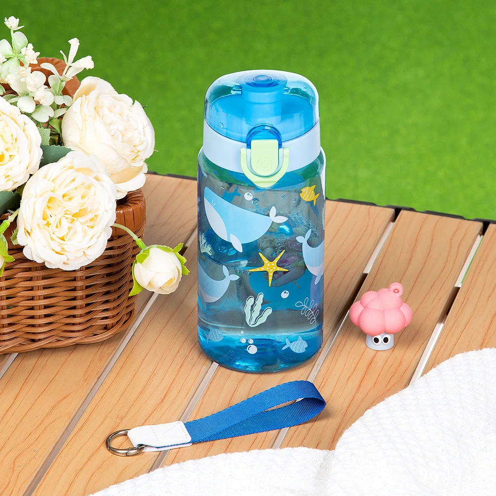 Taza de agua portátil a prueba de fugas con cuerda para colegio - imagen 5