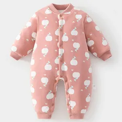 Mono de invierno de algodón grueso y cálido para niña pequeña
