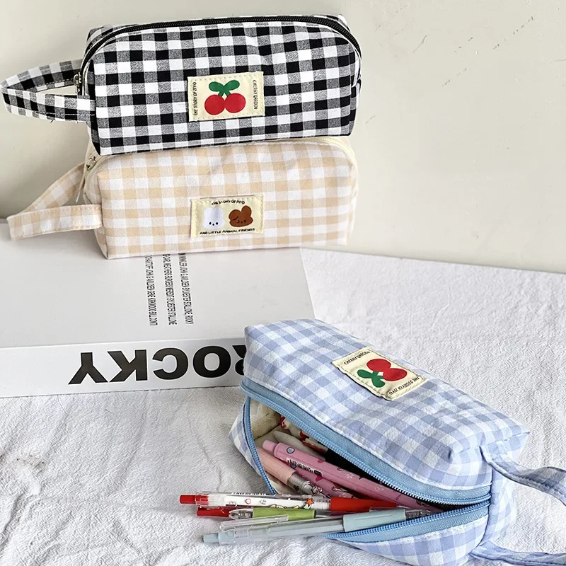 Estuche escolar con oso bordado – Gran capacidad para lpices - imagen 2