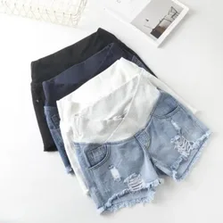 Pantalones cortos de embarazo vaqueros de cintura baja holgados