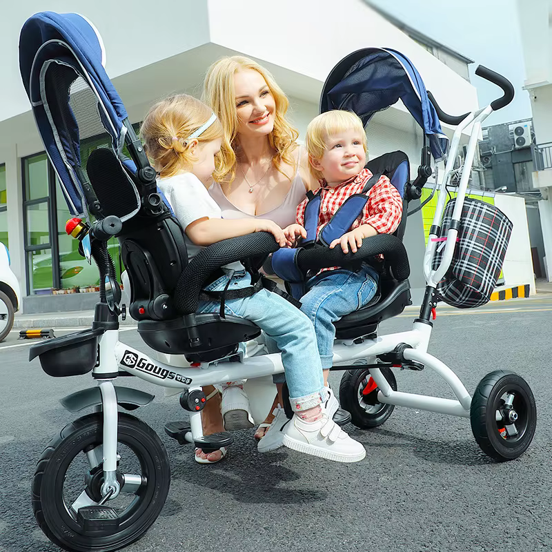 Triciclo gemelos resistente para niños de 1 a 5 años - imagen 2
