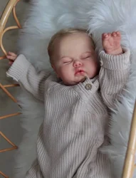 Muñeca Reborn realista de pelo enraizado a mano, piel 3D