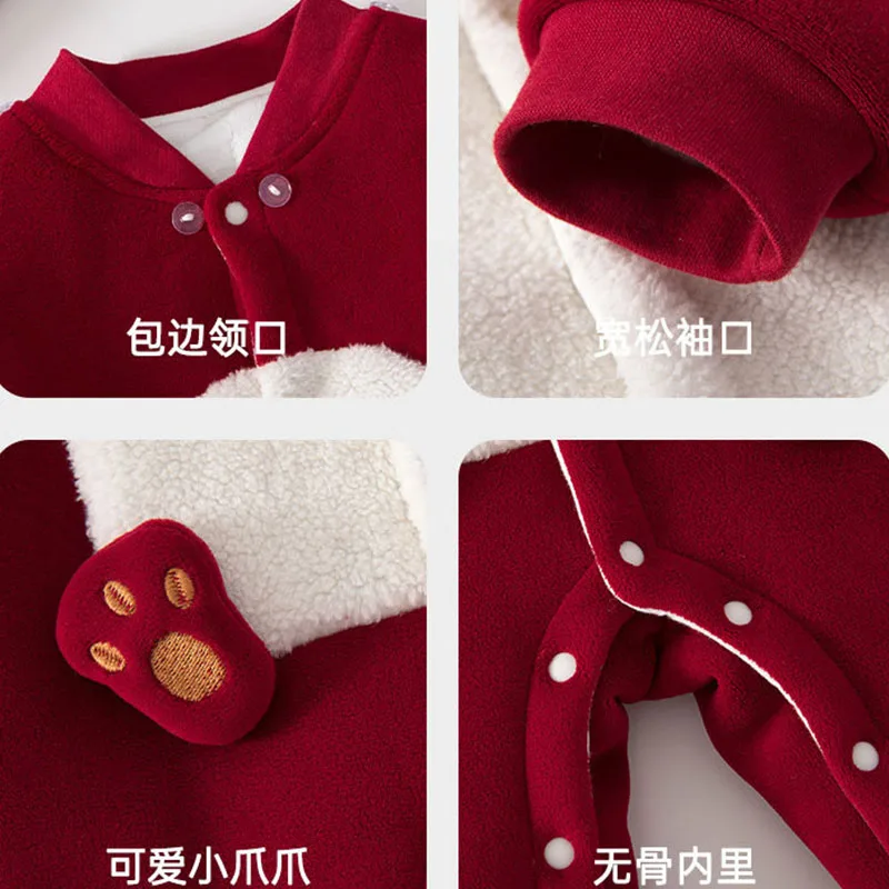 Pelele de invierno con capucha y gorro, bebé niña, Año Nuevo Chino - imagen 4