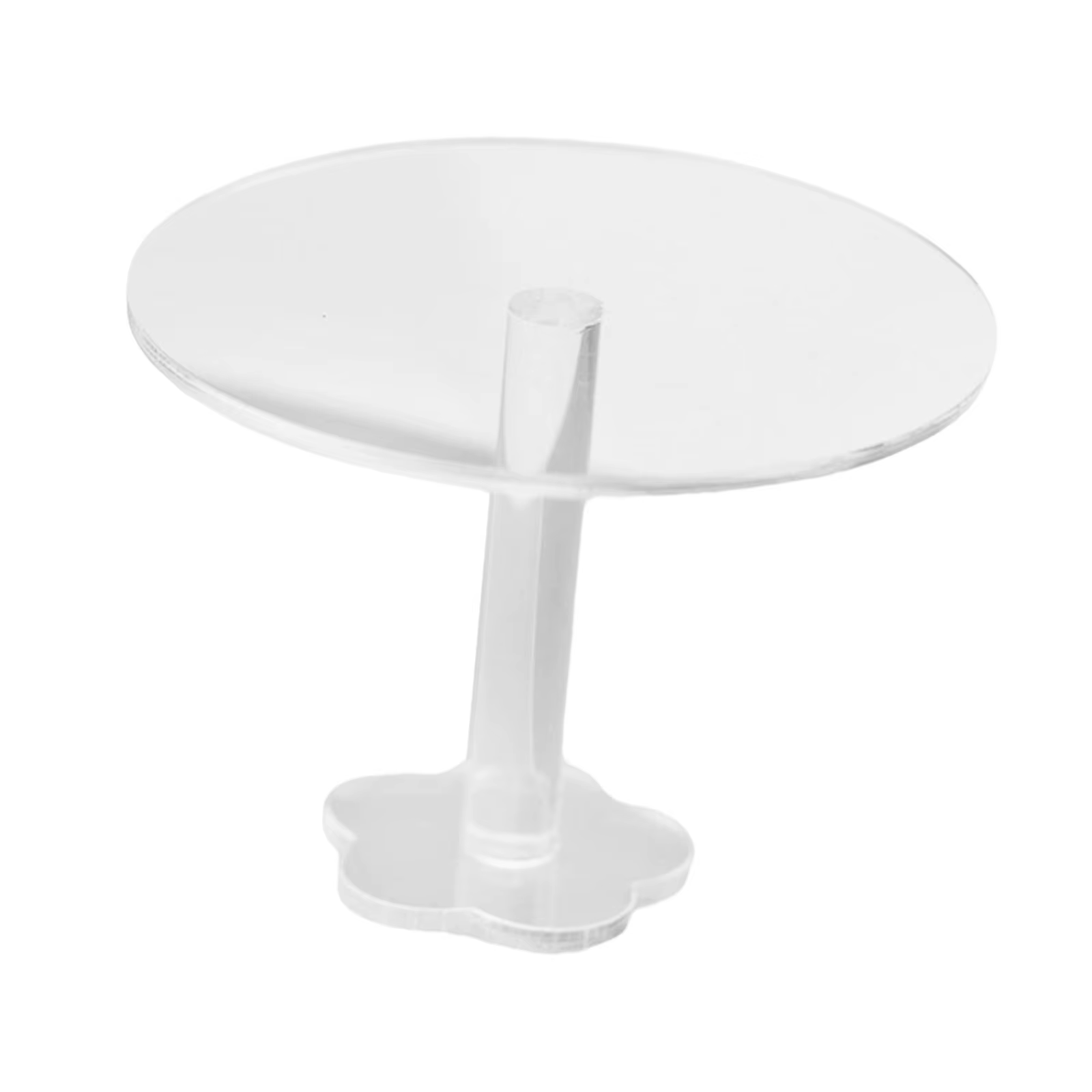 Mesa redonda acrílica para casa de muñecas, mini escritorio