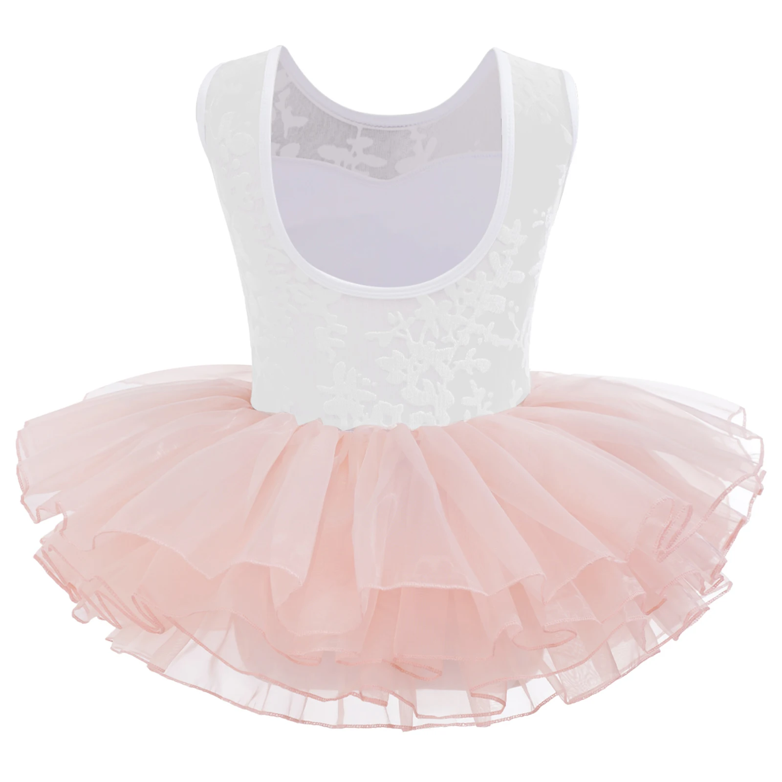 Traje de ballet infantil para niñas con leotardo sin mangas y tul - imagen 4