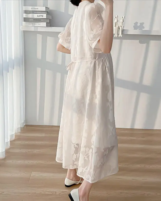 Vestido de maternidad de verano de encaje con manga corta - imagen 3