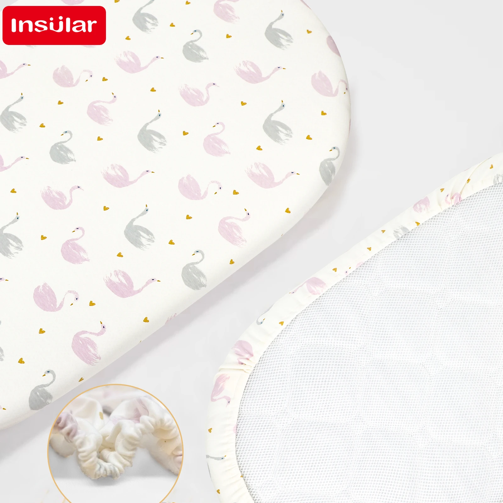Sábana ajustable INSULAR para cuna de bebé con cubrecolchón - imagen 5