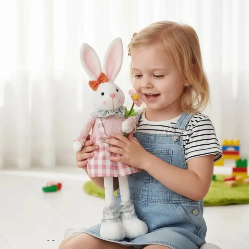 Conejo de Pascua decorativo con patas largas ajustables - imagen 5