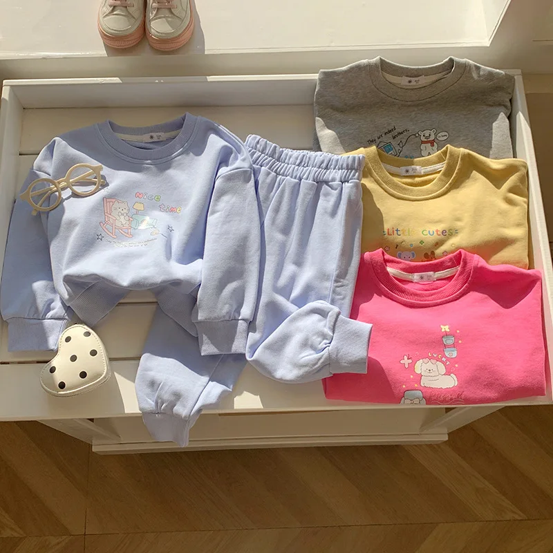 Chándal de otoño para niños y niñas con sudadera estampada - imagen 3