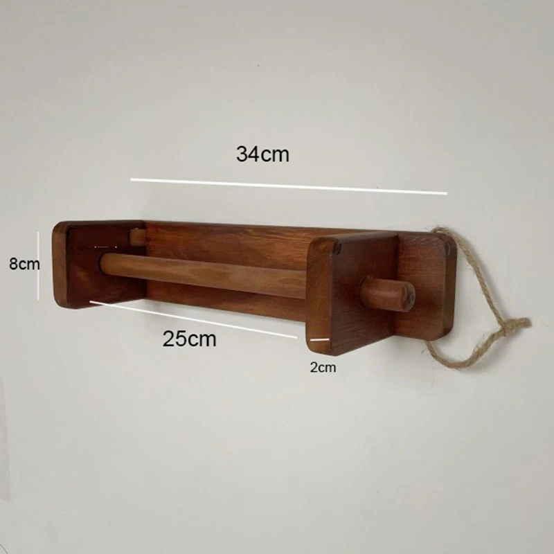 Portarrollos papel higiénico de madera para pared estilo rústico - imagen 5