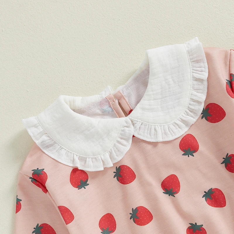 Pantalón acampanado y sudadera con estampado de fresas – Otoño niña - imagen 5