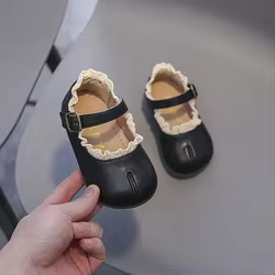Zapatos de princesa para niña – Fiesta de encaje y cuero suave