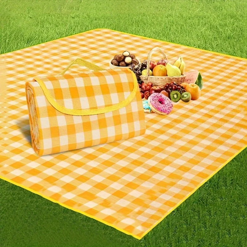 Tapete de picnic impermeable plegable con tablero ajedrez