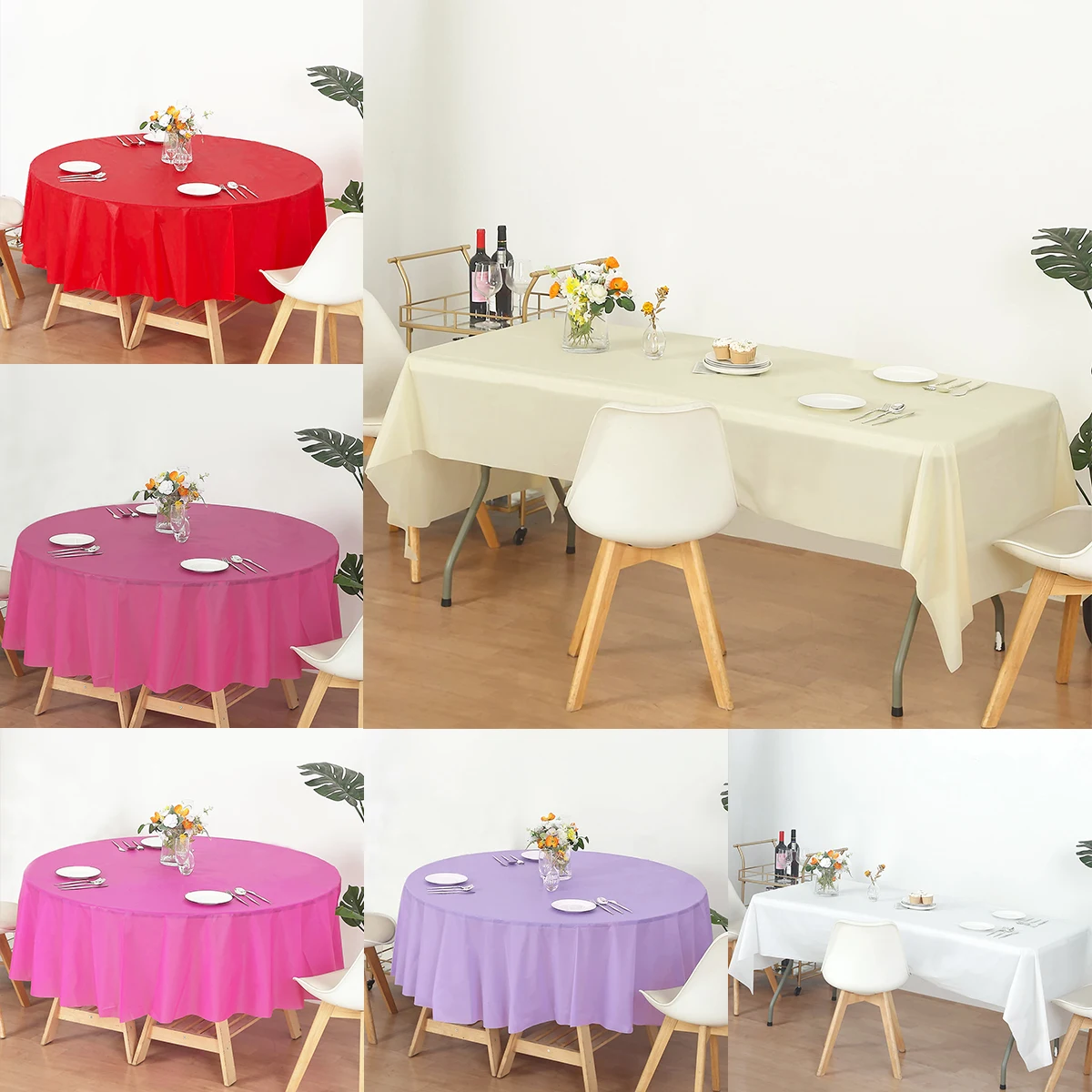 Mantel redondo desechable PVC 213cm para fiestas de cumpleaños - imagen 5
