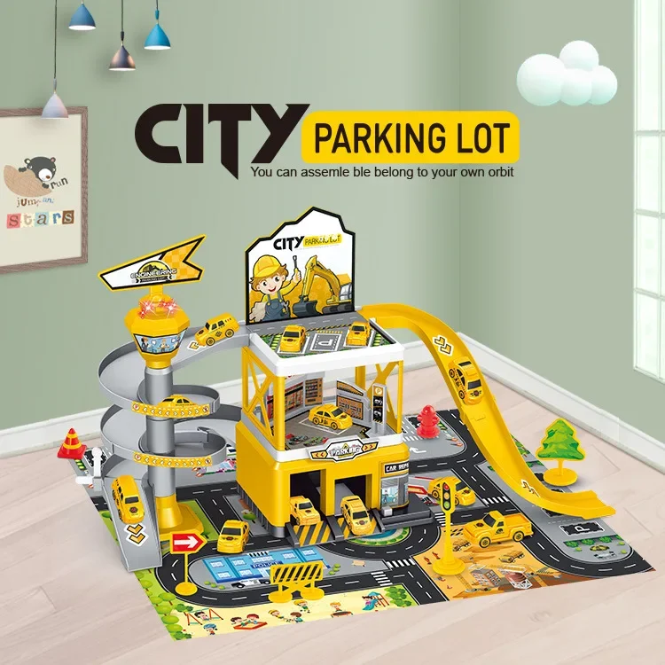 Pista de coches para niños con pasarela ferroviaria artesanal - imagen 5