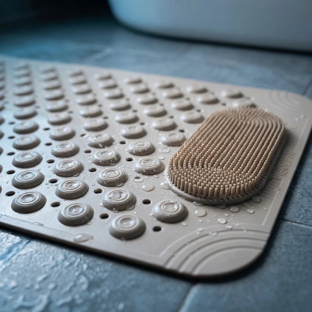 Alfombrilla antideslizante para ducha con ventosas de baño PVC - imagen 3