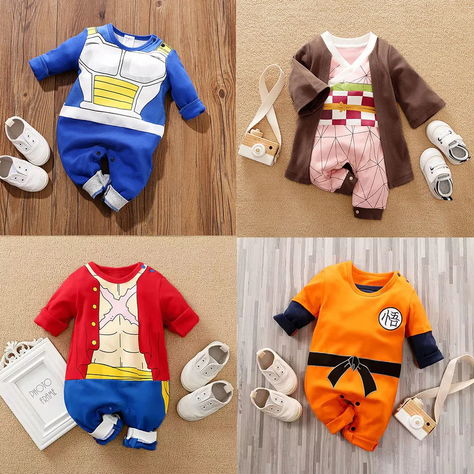 Disfraz mameluco cosplay para bebé – Luffy, Vegeta, Akatsuki
