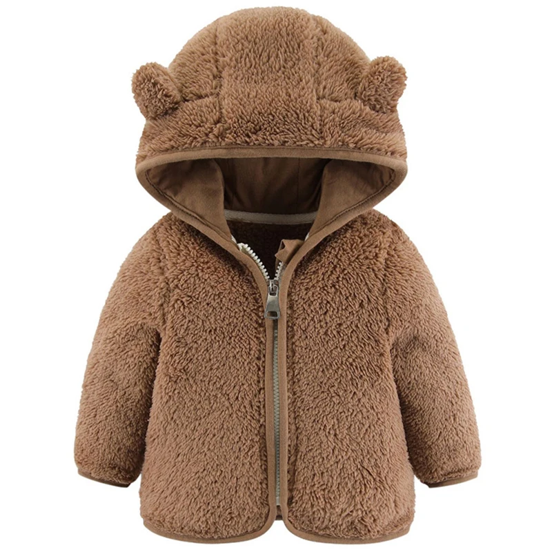 Chaqueta lana bebé con cremallera y capucha – Abrigo invierno - imagen 3