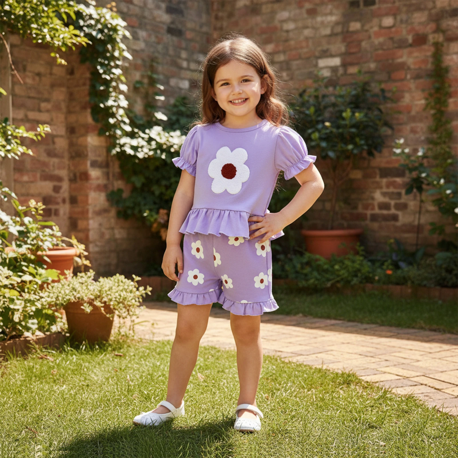 Tregren conjunto de verano para niña con pantalón corto y camiseta - imagen 5