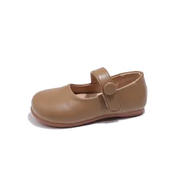 Zapatos Mary Jane de cuero suave para niña – punta redonda otoño
