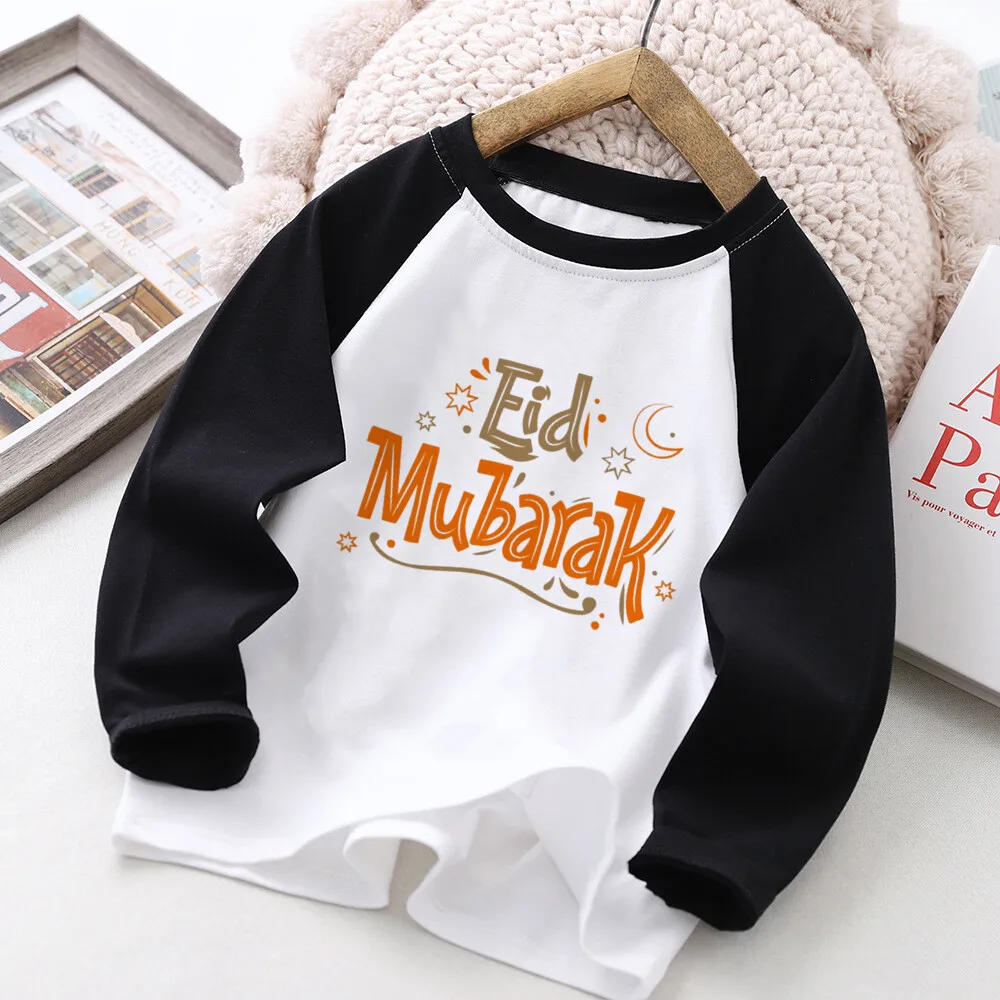 Camiseta infantil Eid Mubarak con estampado de luna para niños - imagen 4