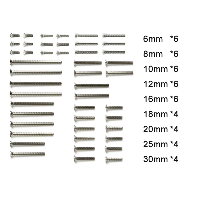 Kit de tornillos de acero inoxidable Mini 4WD – Repuestos para coche de carreras