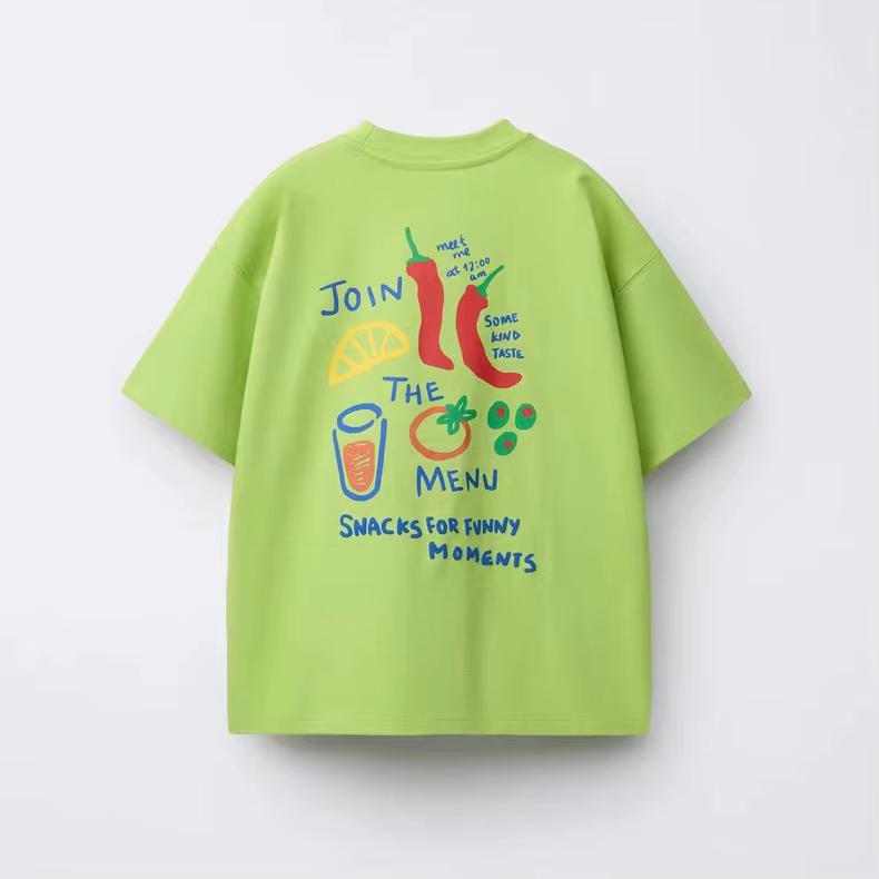 Camiseta de cuello redondo para niños y niñas, manga corta - imagen 2